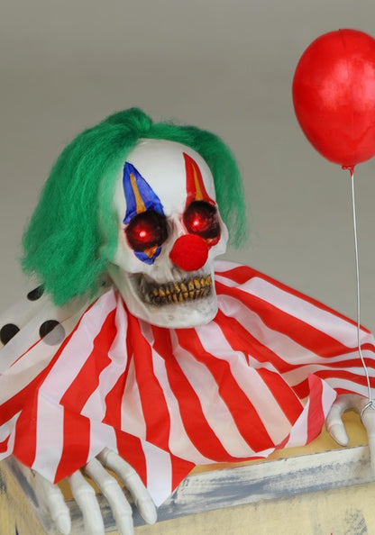 2.5FT Animated Laughing Evil Clown in Box Halloween Decoration - US 9044