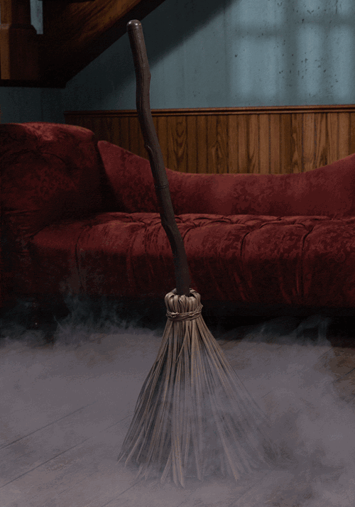 38-Inch Animatronic Enchanted Magical Broom Decoration - US 9298