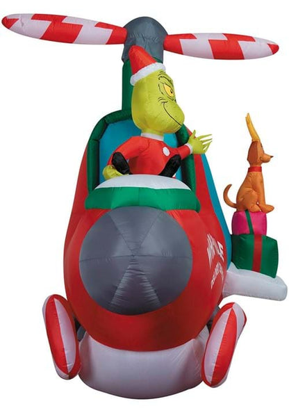 10FT Animated Grinch in Helicopter Inflatable Decoration - US 6615
