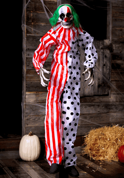 4.5FT Animated Talking Evil Clown Hanging Decoration - US 8954