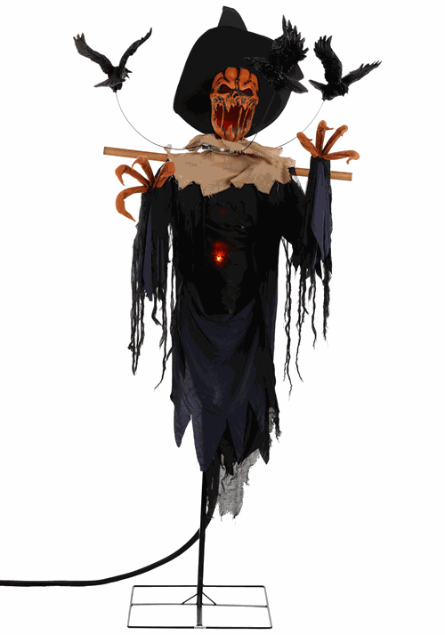 7FT Animated Raven Scarecrow Halloween Decoration - US 5308