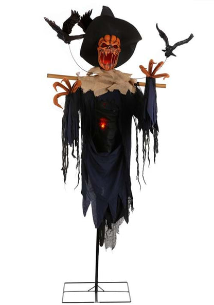 7FT Animated Raven Scarecrow Halloween Decoration - US 5308