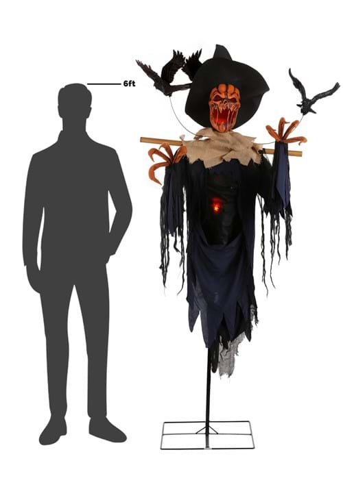 7FT Animated Raven Scarecrow Halloween Decoration - US 5308