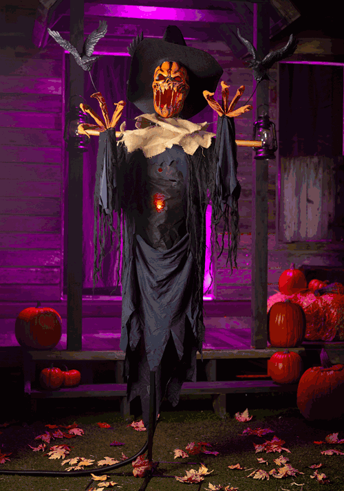 7FT Animated Raven Scarecrow Halloween Decoration - US 5308