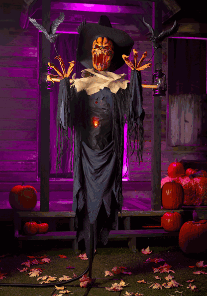 7FT Animated Raven Scarecrow Halloween Decoration - US 5308