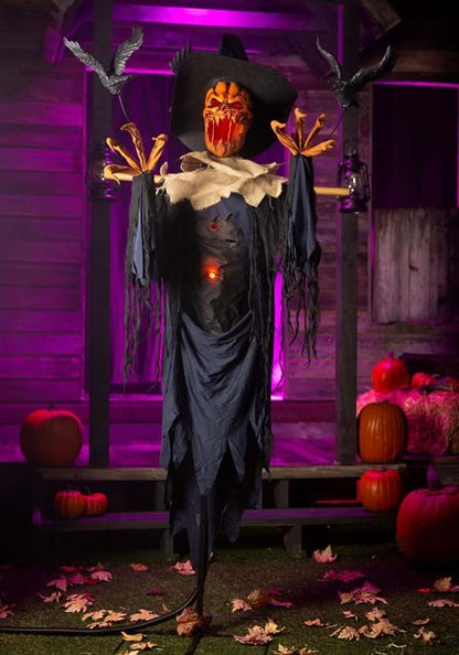 7FT Animated Raven Scarecrow Halloween Decoration - US 5308