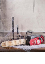 22-Inch Red Rusted Finish Chainsaw Animated Decoration - US 4723