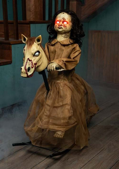 3.5FT Light Up Talking Doll on Animated Rocking Horse Decoration - US 2241