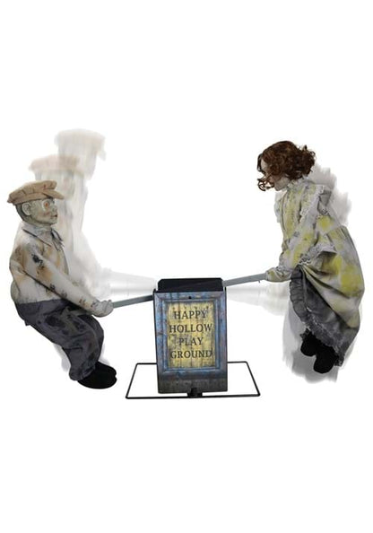 3FT Animated See Saw Dolls Playground Halloween Prop - US 8196
