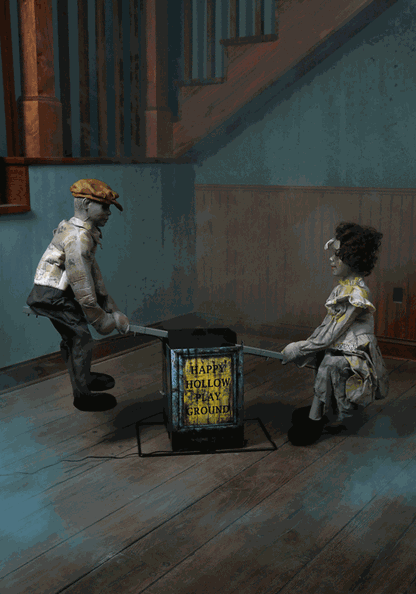 3FT Animated See Saw Dolls Playground Halloween Prop - US 8196