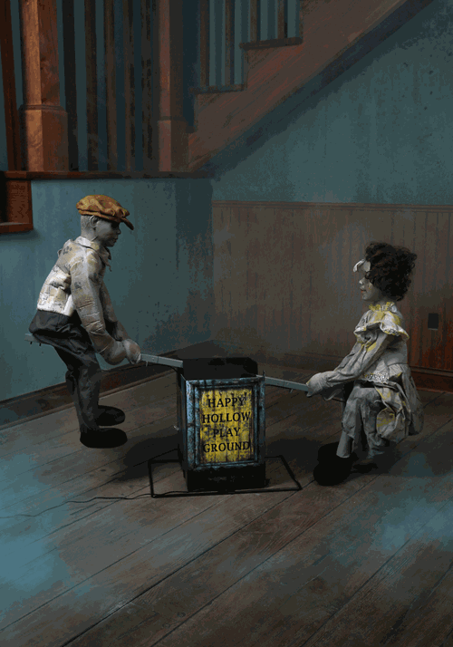 3FT Animated See Saw Dolls Playground Halloween Prop - US 8196