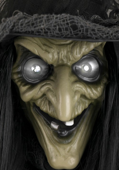5.8FT Animated Standing Black Witch Decoration - Scream Saver - US 3685