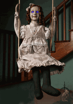 5.4FT Hanging Animated Swinging Creepy Doll Halloween Decoration - US 7107