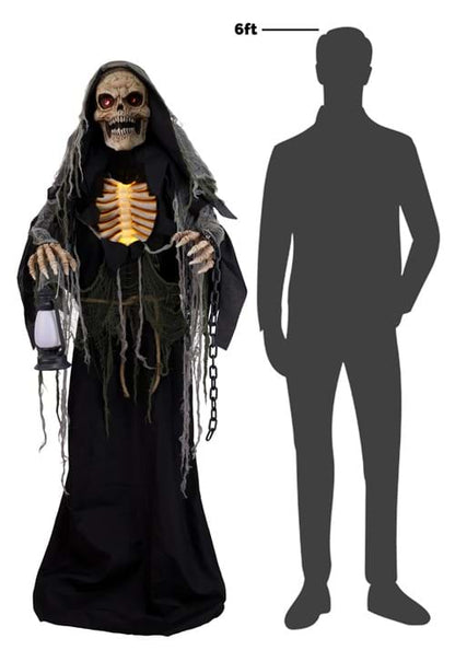 5.4FT Animated Wraithlike Reaper Halloween Decoration - Scream Saver - US 4045