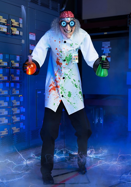 6FT Dr. Archibald Tinkerdoom the Mad Scientist Animatronic Decoration - US 1949