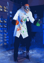 6FT Dr. Archibald Tinkerdoom the Mad Scientist Animatronic Decoration - US 1949