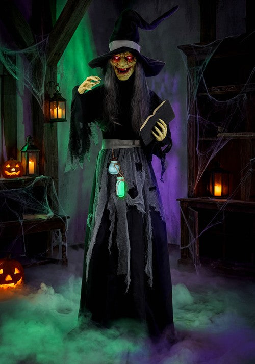 6.5FT Auntie Althea the Storybook Witch Animatronic Decoration - Scream Saver - US 9136