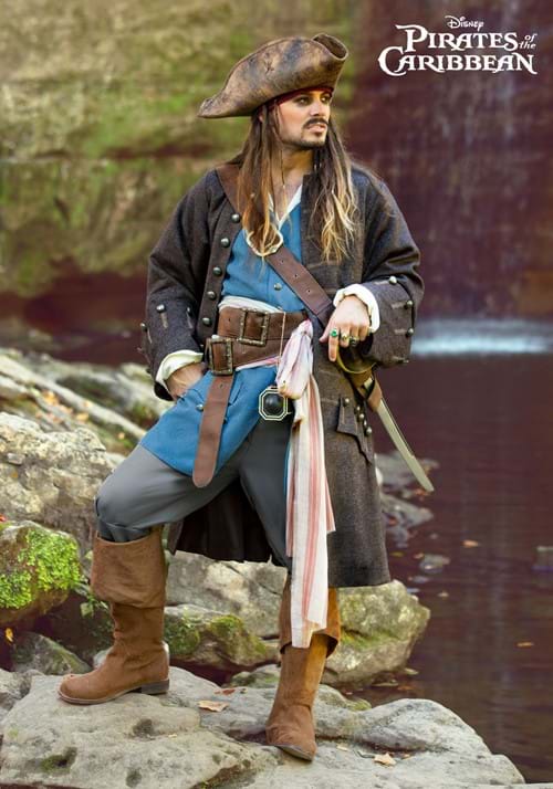 Captain Jack Sparrow Costume for Men from Disney's Pirates of the Caribbean - US 0922