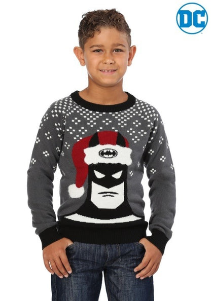 Batman Holiday Hat Kids Ugly Christmas Sweater - US 8957