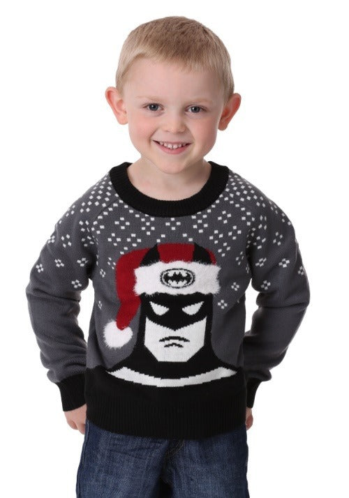 Batman Holiday Hat Kids Ugly Christmas Sweater - US 8957