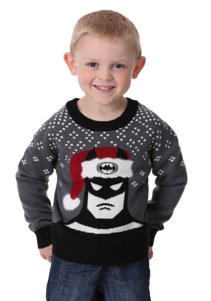 Batman Holiday Hat Kids Ugly Christmas Sweater - US 8957