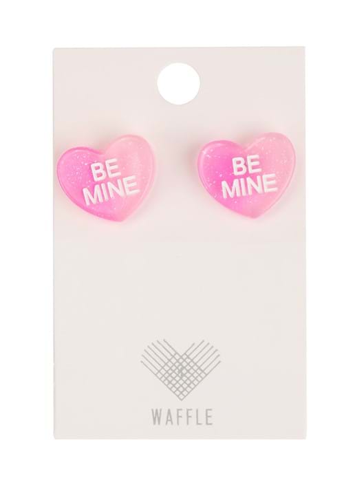 Be Mine Heart Lucite Stud Earrings - US 4480