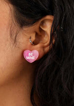 Be Mine Heart Lucite Stud Earrings - US 4480