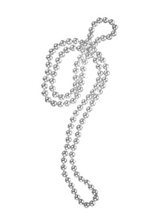 Silver Beaded Flapper Costume Necklace - US 3316