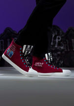 Beetlejuice Recently Deceased Maroon Sneakers for Adults - US 5778