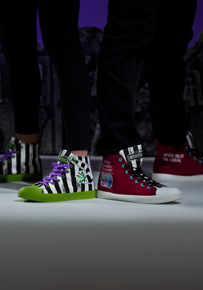 Beetlejuice Recently Deceased Maroon Sneakers for Adults - US 5778