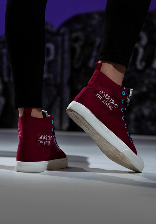 Beetlejuice Recently Deceased Maroon Sneakers for Adults - US 5778
