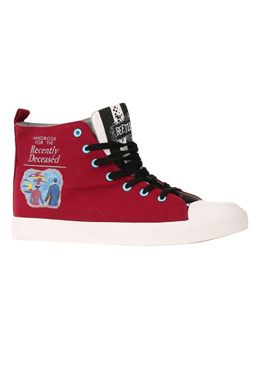Beetlejuice Recently Deceased Maroon Sneakers for Adults - US 5778