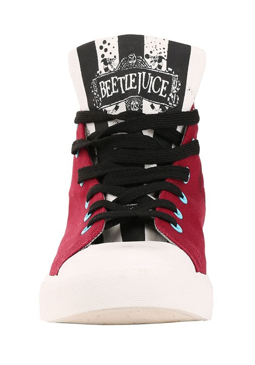 Beetlejuice Recently Deceased Maroon Sneakers for Adults - US 5778