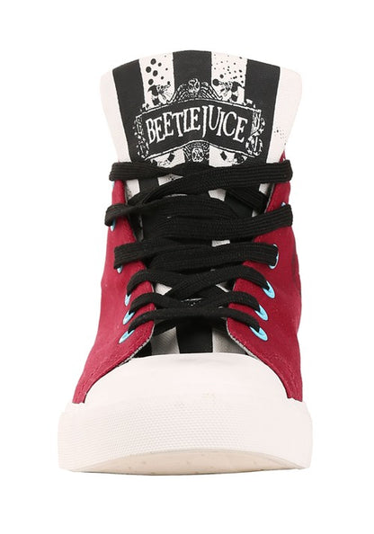 Beetlejuice Recently Deceased Maroon Sneakers for Adults - US 5778