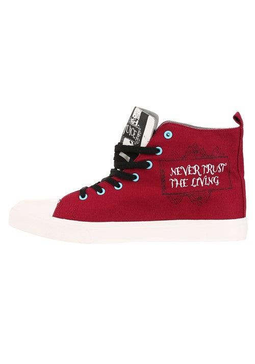 Beetlejuice Recently Deceased Maroon Sneakers for Adults - US 5778