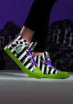 Unisex Beetlejuice Black and White Striped Sneakers - US 6189