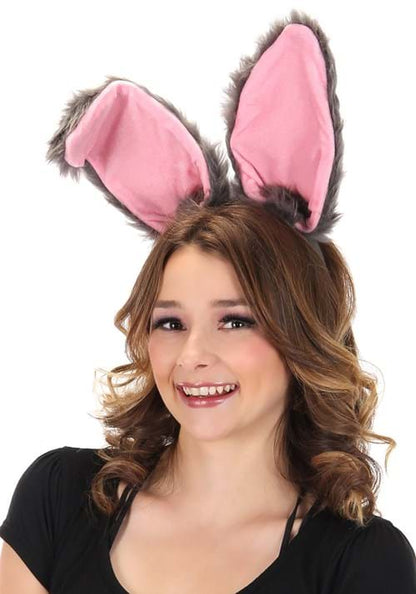 Bendy Gray Bunny Ears Costume Headband - US 7133