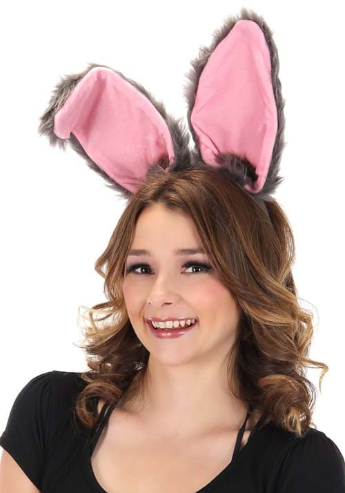 Bendy Gray Bunny Ears Costume Headband - US 7133