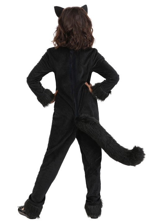 Kid's Big Tailed Black Cat Costume - US 6897