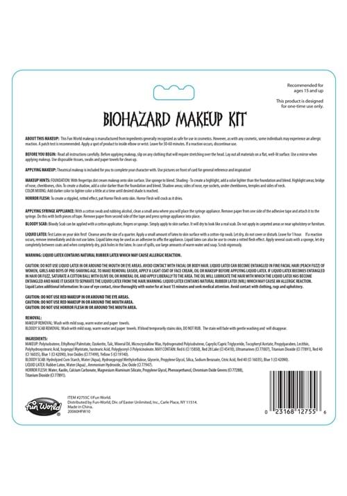 Biohazard Costume Makeup Kit - US 1054