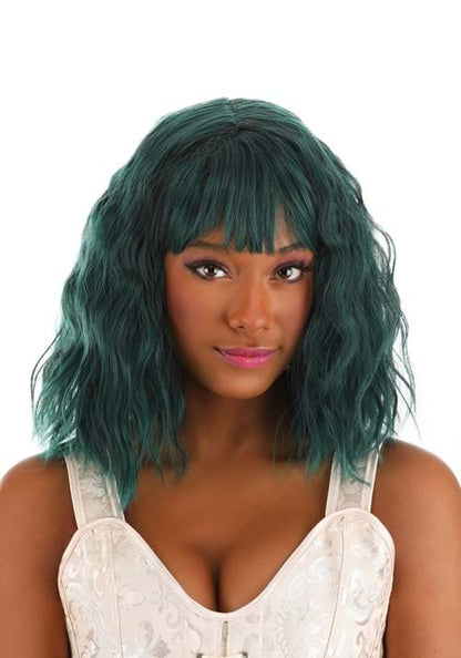 Black and Green Wavy Wig Accessory - US 5531