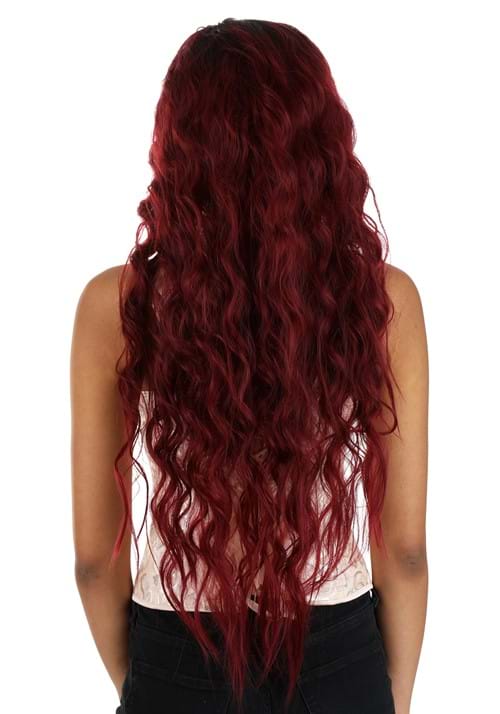 Women's Red and Black Long Wavy Costume Wig - US 3052
