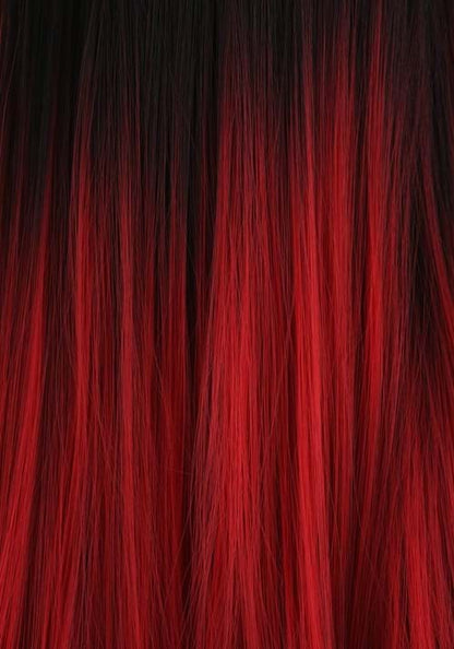 Black and Red Ombre Wig for Adults - US 8295