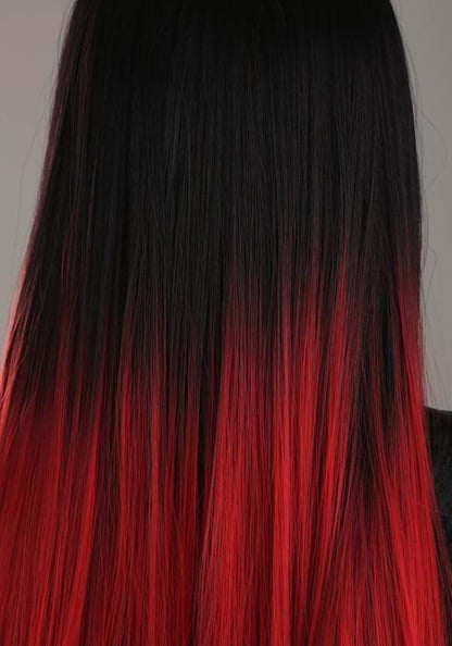Black and Red Ombre Wig for Adults - US 8295