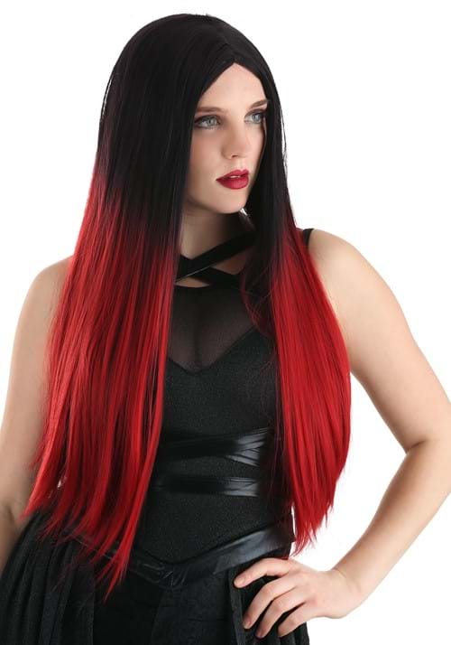 Black and Red Ombre Wig for Adults - US 8295