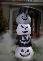 5FT White & Black Stacked Jack O Lantern Inflatable Decoration - US 7707