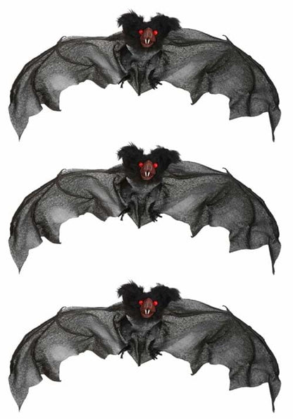 Pack of 3 Black Halloween Bats Decoration - US 4769