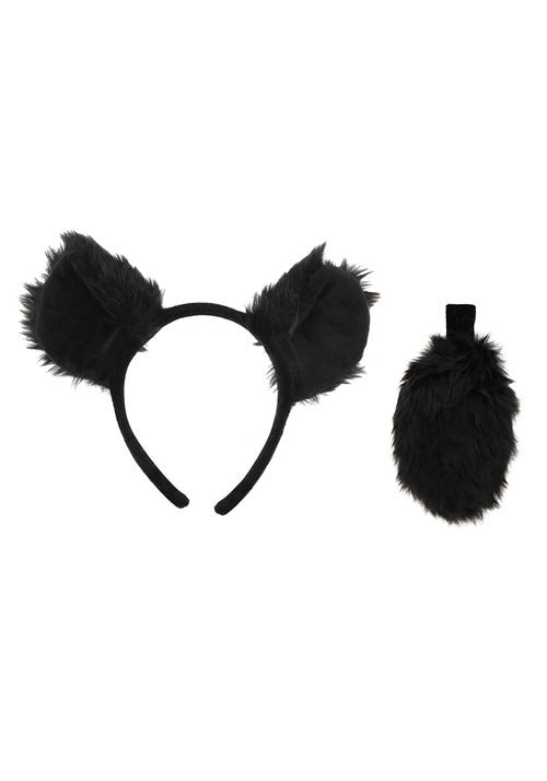 Black Bear Costume Ears Headband & Tail Kit - US 8402