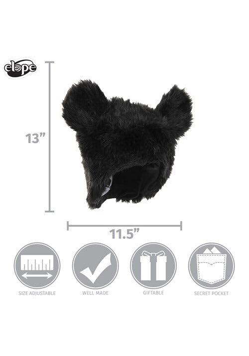Black Bear Adult Plush Costume Hat - US 9232