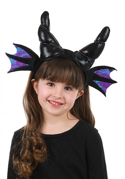 Black Stuffed Dragon Horns Costume Headband - US 6453